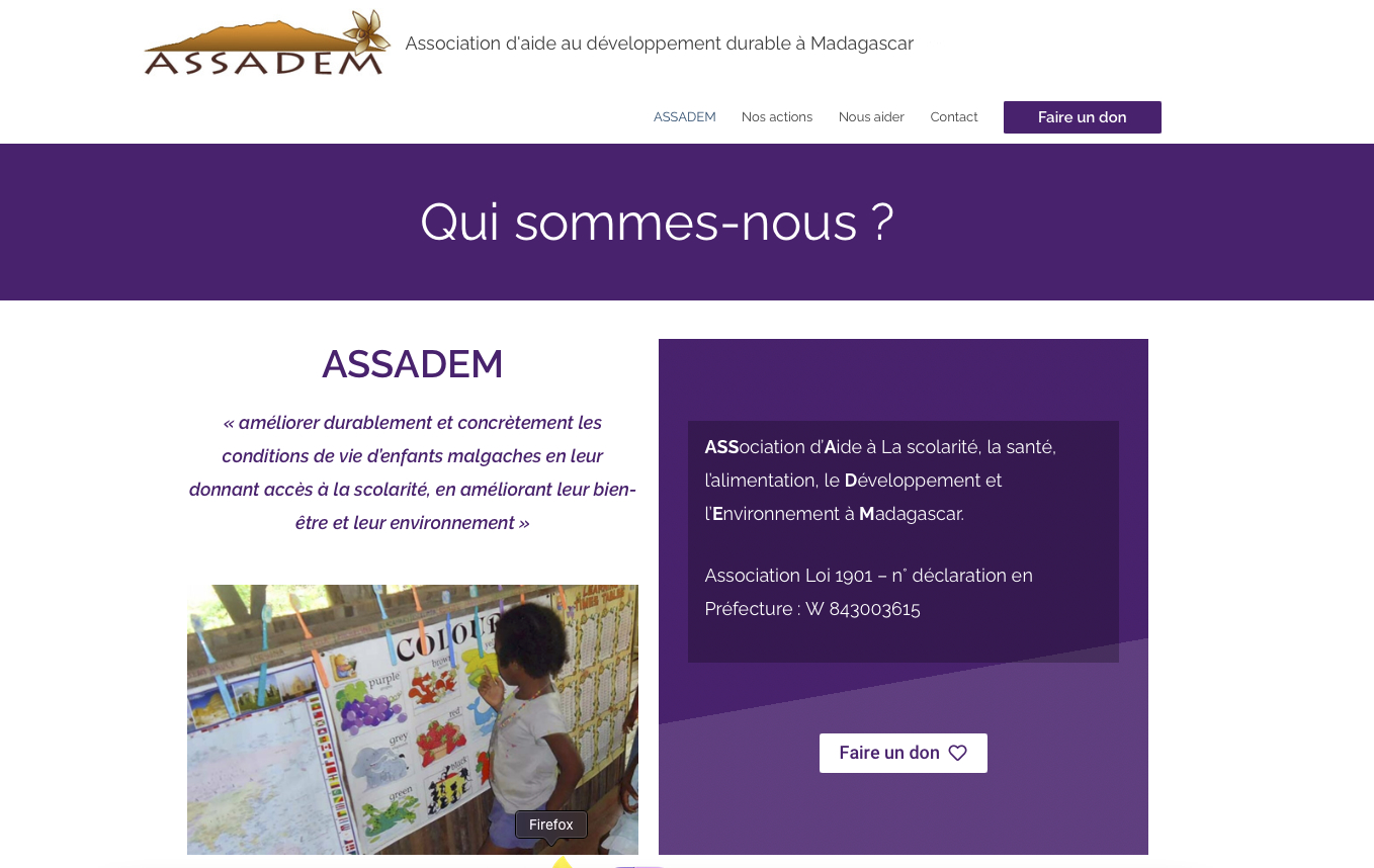Page d'accueil ASSADEM